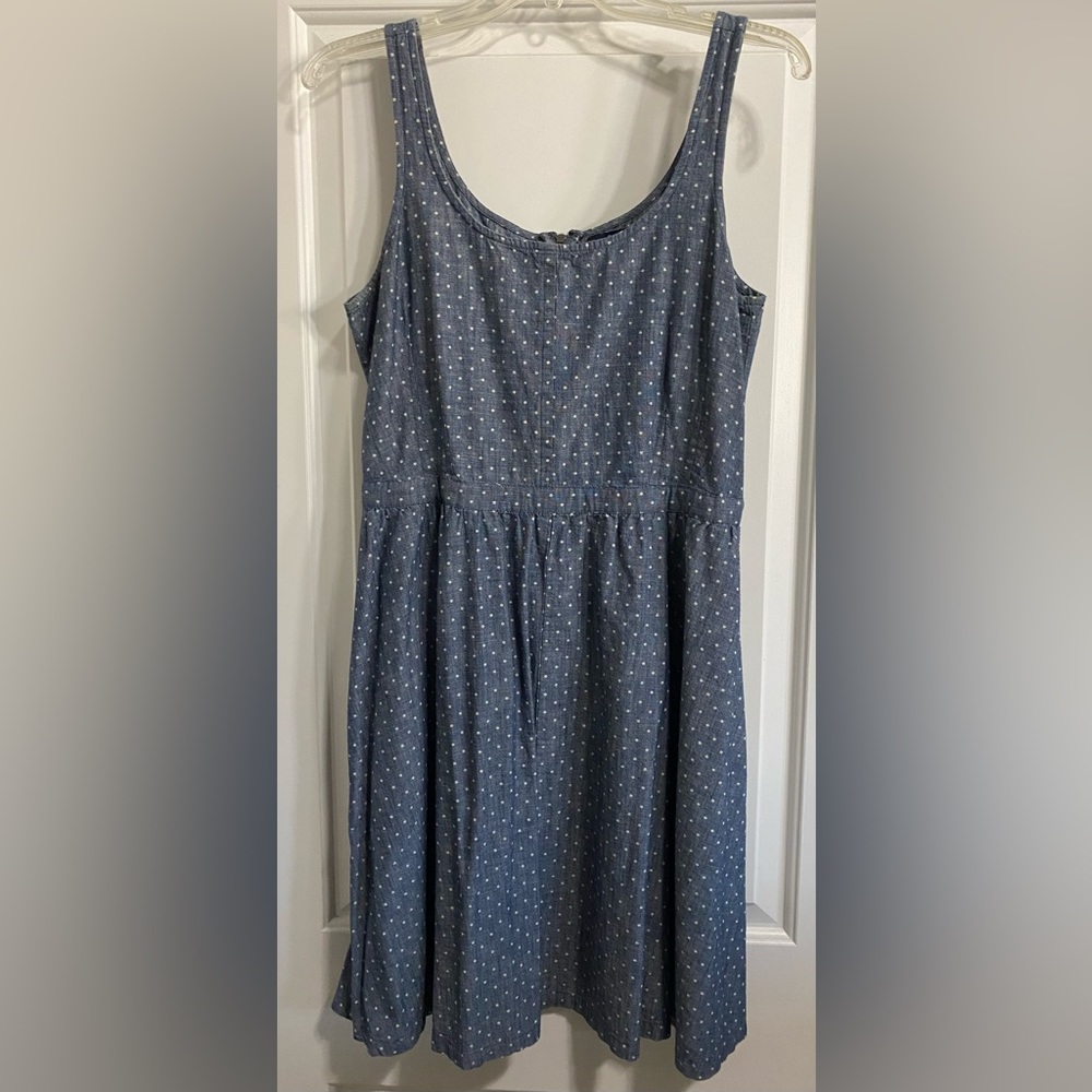 Blue polka dotted Gap dress, size 12